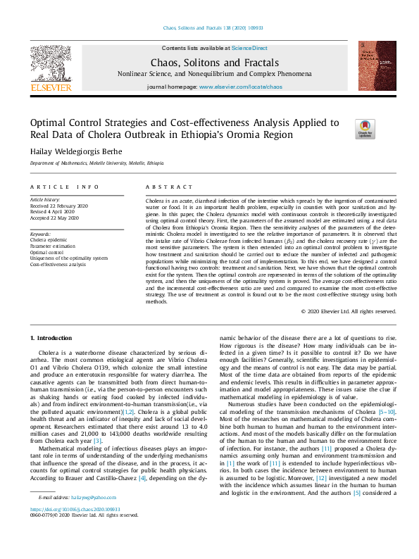 (PDF) Optimal control strategies and cost-effectiveness analysis of a ...