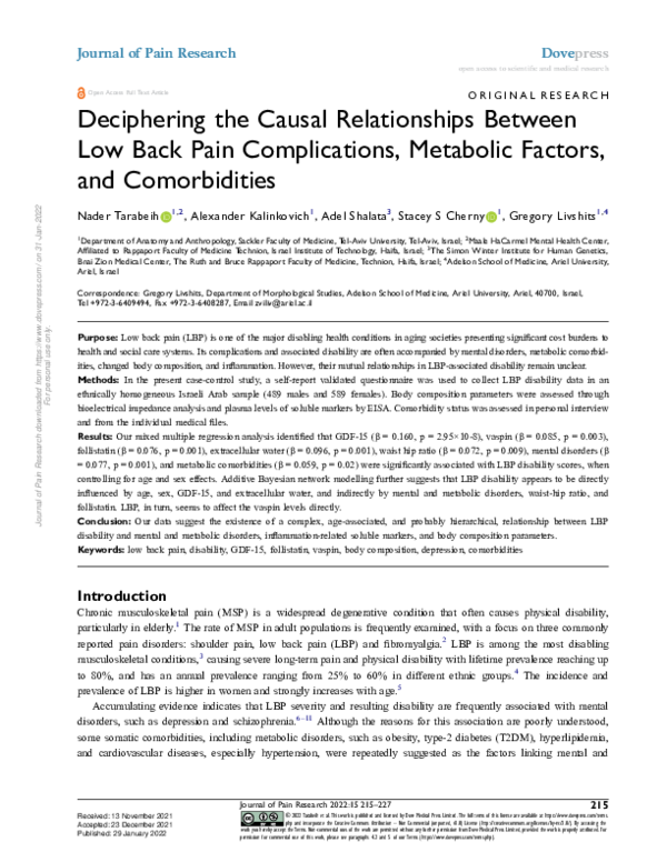 (PDF) Deciphering the Causal Relationships Between Low Back Pain ...