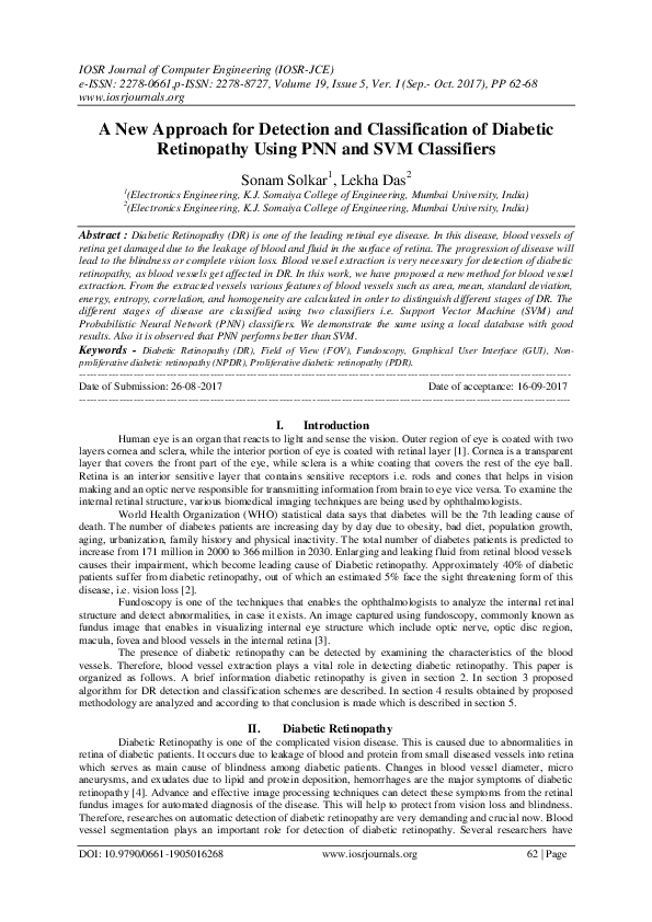 (PDF) A New Approach for Detection and Classification of Diabetic ...