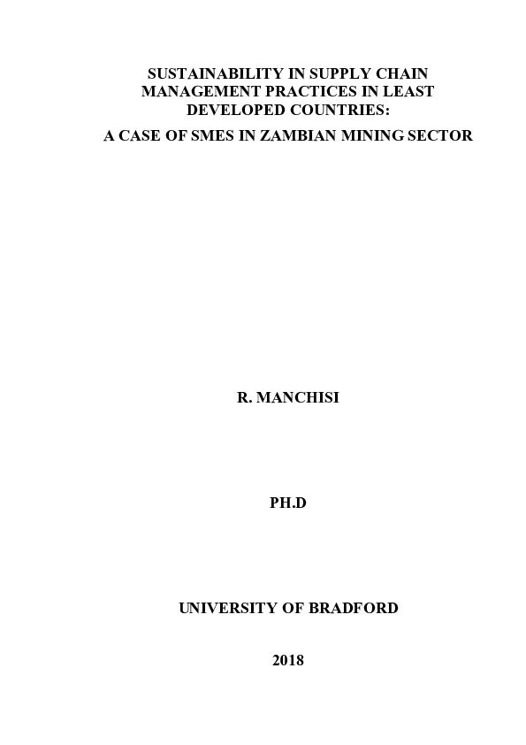 (PDF) Sustainability in supply chain management practices in least
