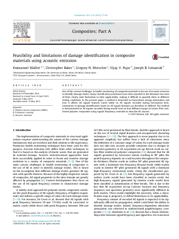 (PDF) Feasibility and limitations of damage identification in composite ...