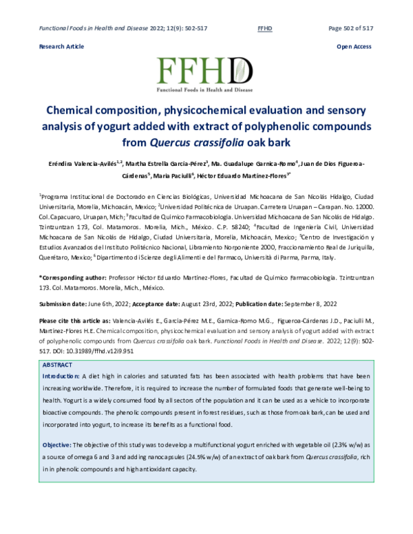 (PDF) Chemical composition, physicochemical evaluation and sensory ...