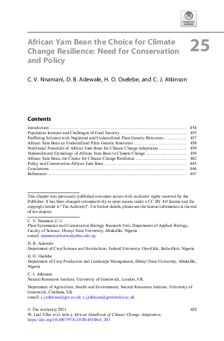 (PDF) African Yam Bean the Choice for Climate Change Resilience: Need ...
