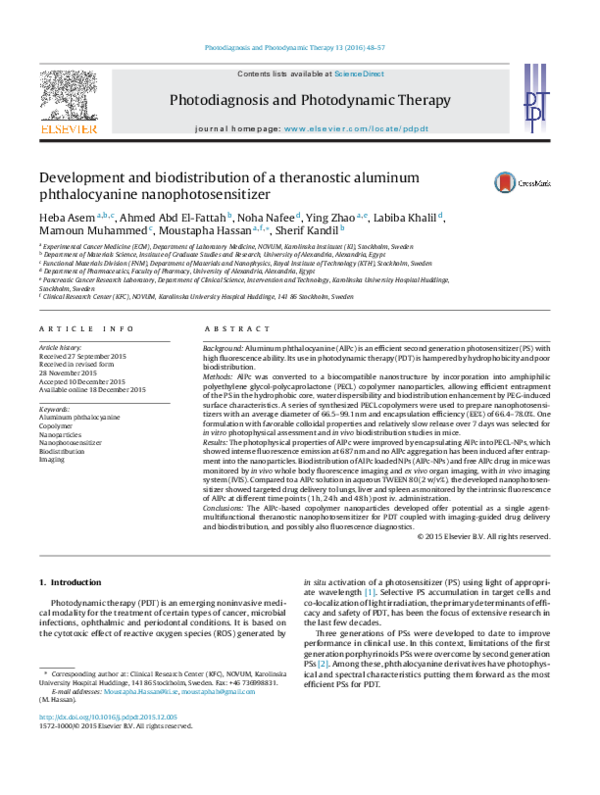 (PDF) Development and biodistribution of a theranostic aluminum ...