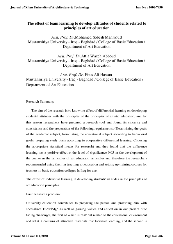 (PDF) The effect of team learning to develop attitudes of students ...