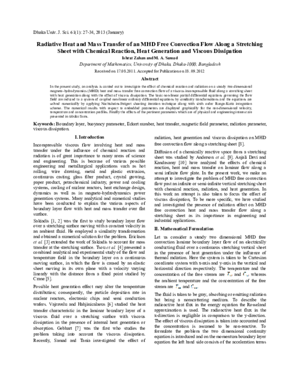 (PDF) Radiative Heat and Mass Transfer of an MHD Free Convection Flow ...
