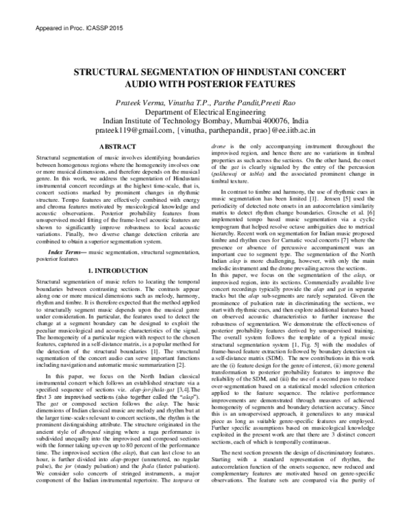 (PDF) Structural segmentation of Hindustani concert audio with ...
