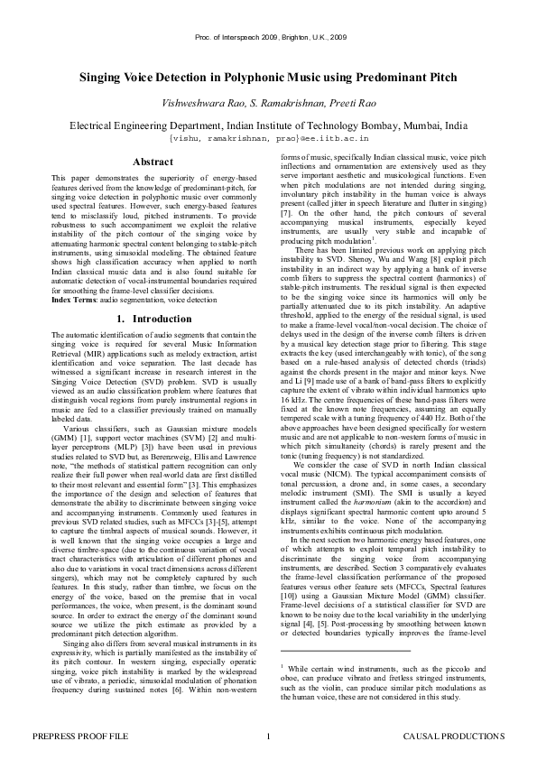 (PDF) Singing voice detection in polyphonic music using predominant pitch