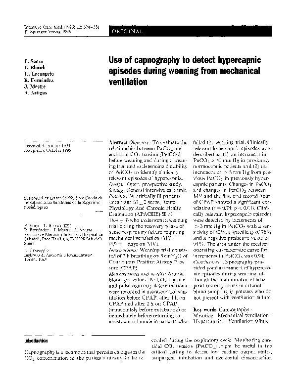 (PDF) Use of capnography to detect hypercapnic episodes during weaning ...
