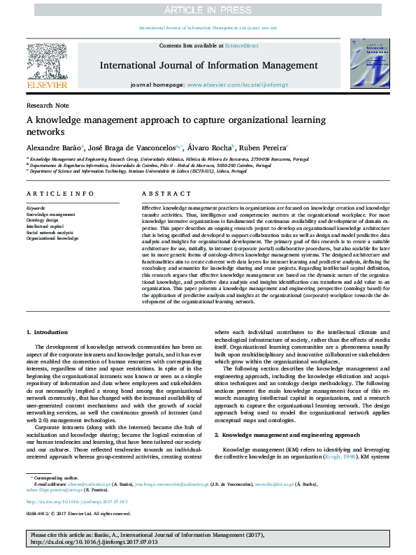 (PDF) A knowledge management approach to capture organizational ...