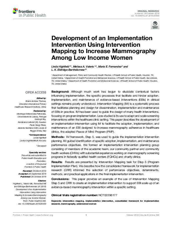 (PDF) Development of an Implementation Intervention Using Intervention ...