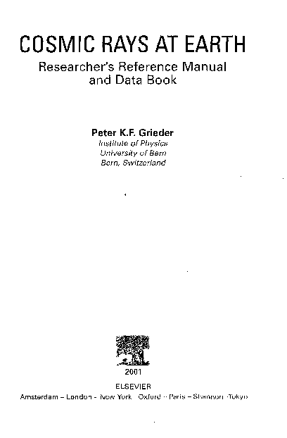 (PDF) Cosmic rays at Earth Researcher's reference manual and data book