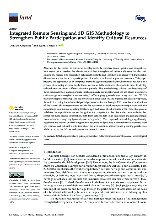 (PDF) Integrated Remote Sensing and 3D GIS Methodology to Strengthen ...