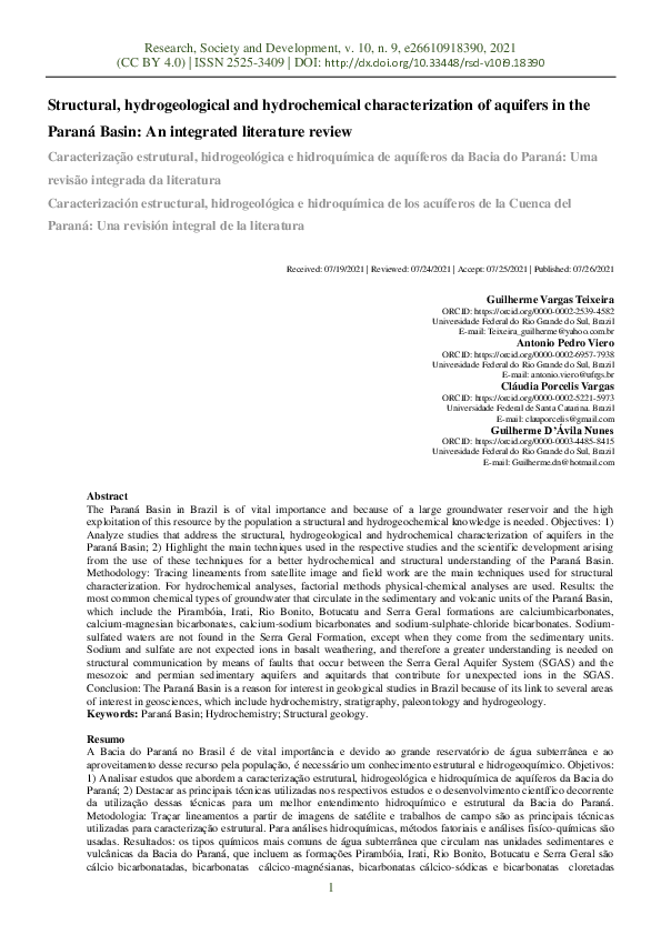 (PDF) Structural, hydrogeological and hydrochemical characterization of ...