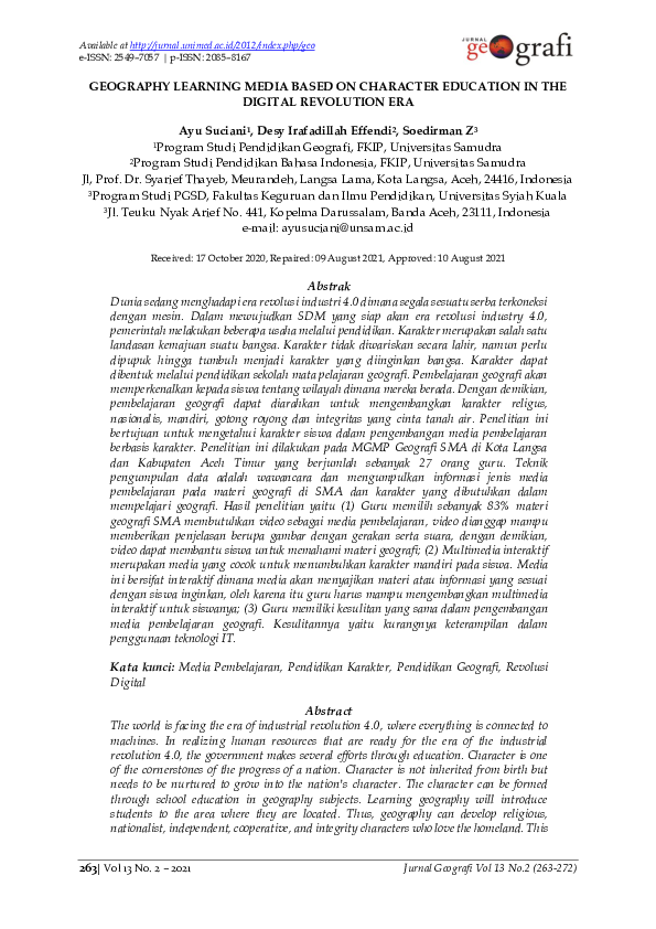 (PDF) Utilization of Geographic Learning Media Based on Character ...