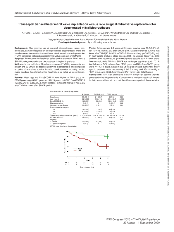 (PDF) Transseptal transcatheter mitral valve implantation versus redo ...