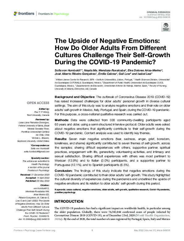 (PDF) The Upside of Negative Emotions: How Do Older Adults From ...