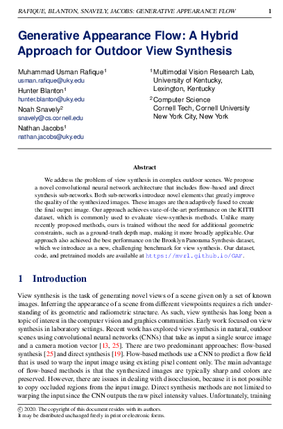 (PDF) Generative Appearance Flow: A Hybrid Approach for Outdoor View ...