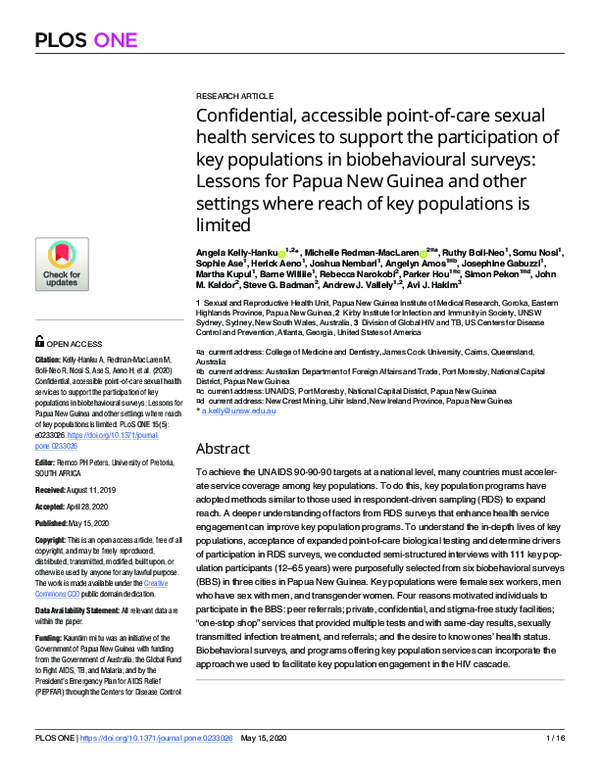 (PDF) Confidential, accessible point-of-care sexual health services to ...