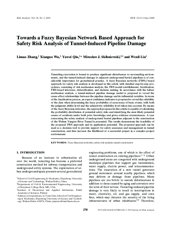 (PDF) Towards a Fuzzy Bayesian Network Based Approach for Safety Risk ...