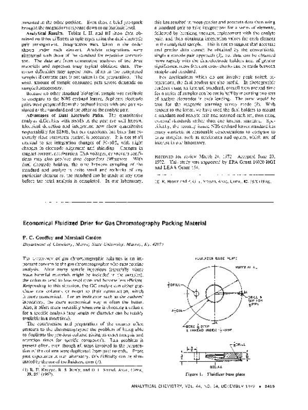 (PDF) Economical fluidized drier for gas chromatography packing