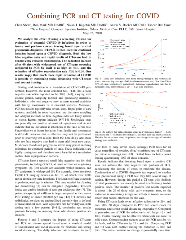 (PDF) Combining PCR and CT testing for COVID