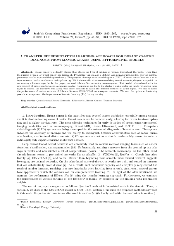(PDF) A Transfer Representation Learning Approach for Breast Cancer ...