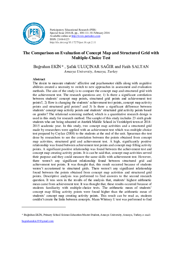 (PDF) The Comparison on Evaluation of Concept Map and Structured Grid ...