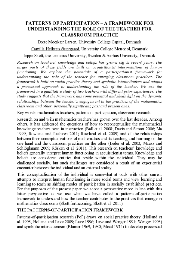 (PDF) Patterns of participation : a framework for understanding the ...