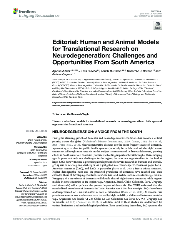 (PDF) Human and Animal Models for Translational Research on ...
