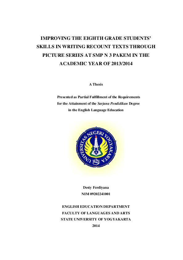 (PDF) Improving the Eighth Grade Students’ Skills in Writing Recount ...