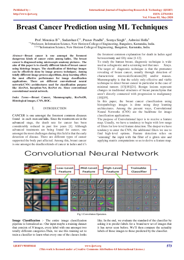 (PDF) Breast Cancer Prediction using ML Techniques