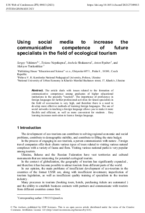 (PDF) Using social media to increase the communicative competence of ...