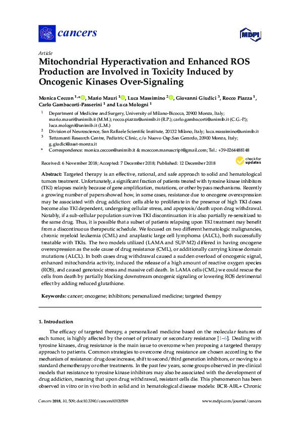 (PDF) Mitochondrial Hyperactivation and Enhanced ROS Production are ...
