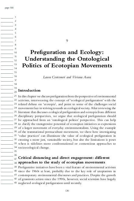 (PDF) Prefiguration and Ecology: Understanding the Ontological Politics ...
