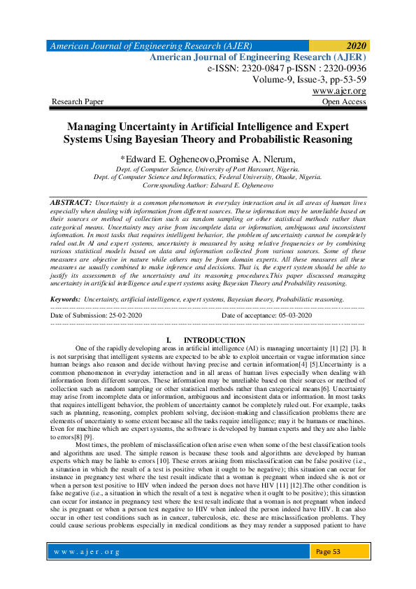 (PDF) Managing Uncertainty in Artificial Intelligence and Expert ...