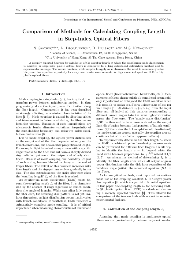 (PDF) Comparison of Methods for Calculating Coupling Length in Step ...