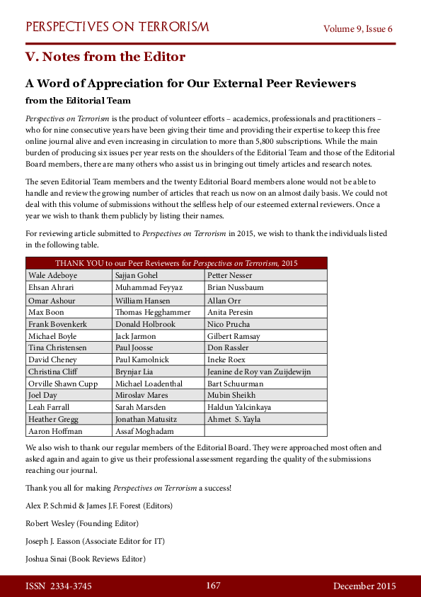 (PDF) A Word of Appreciation for Our External Peer Reviewers from the ...