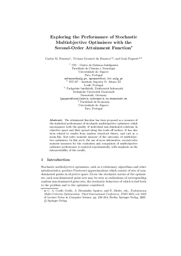 (PDF) Exploring the Performance of Stochastic Multiobjective Optimisers ...