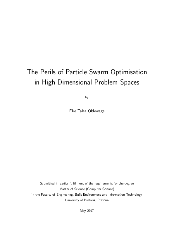 (PDF) The perils of particle swarm optimization in high dimensional ...