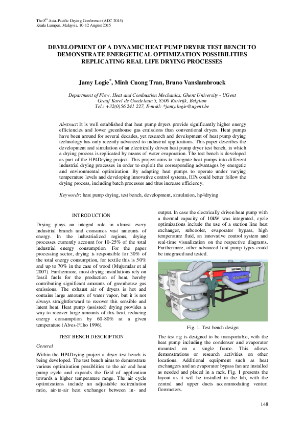 (PDF) Development of a dynamic heat pump dryer test bench to ...