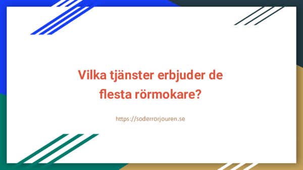 Vilka tjanster erbjuder de flesta rormokare