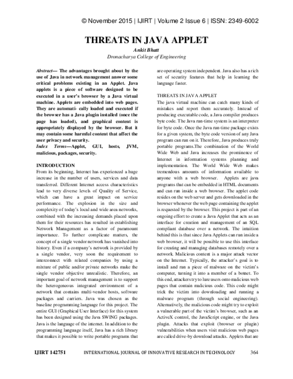 (PDF) Threats in Java Applet