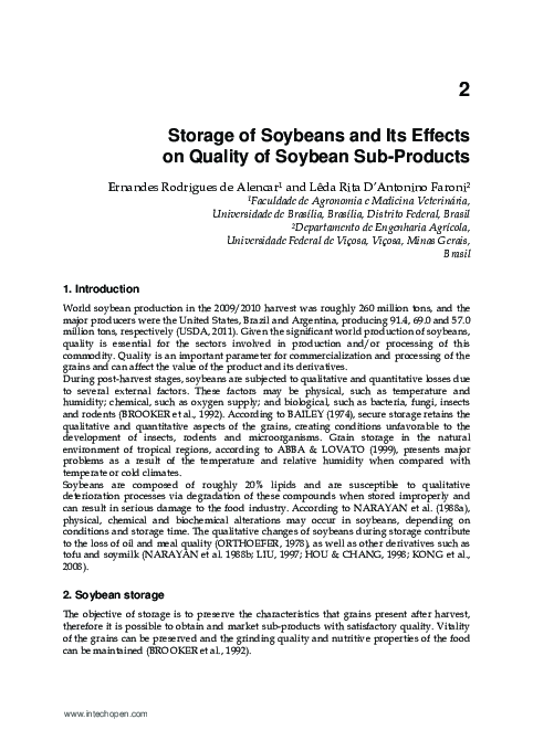 (PDF) Storage of Soybeans and Its Effects on Quality of Soybean Sub ...