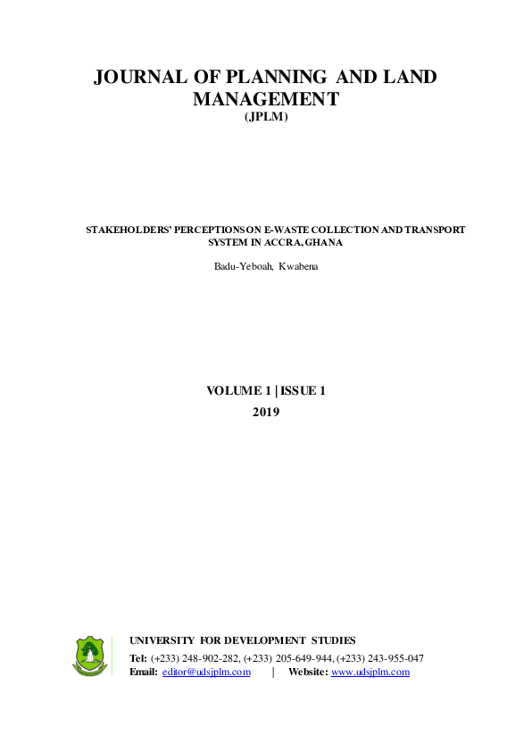 (PDF) Journal of Planning and Land Management Kwabena BaduYeboah