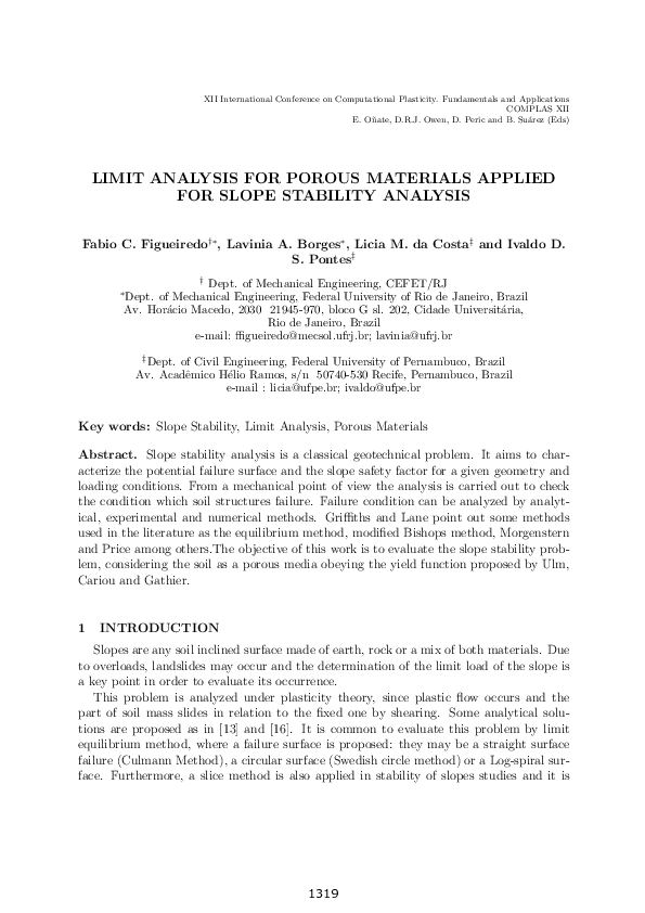 (PDF) Limit analysis for porous materials applied for slope stability ...