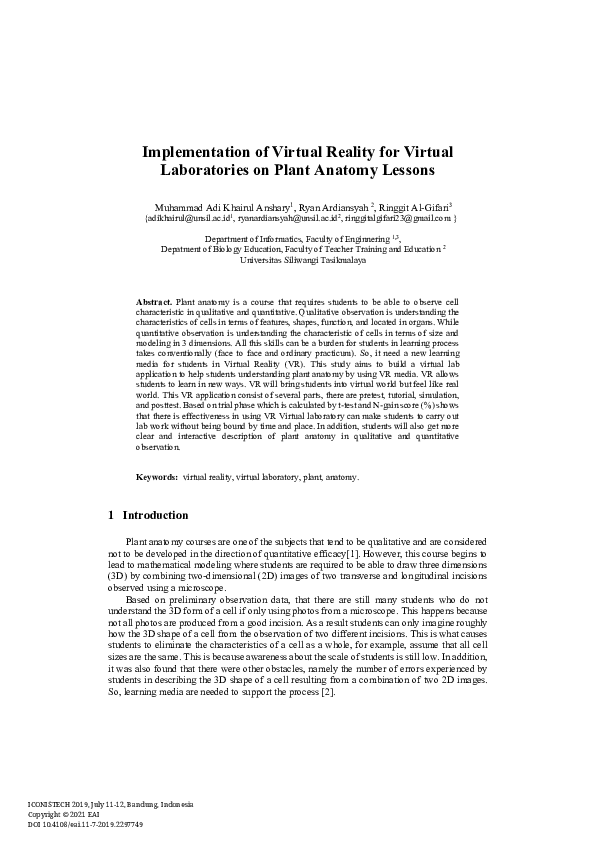 (PDF) Implementation of Virtual Reality for Virtual Laboratories on ...