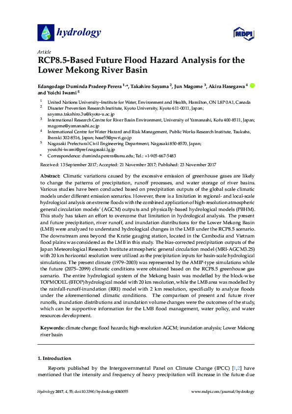 (PDF) RCP8.5-Based Future Flood Hazard Analysis for the Lower Mekong ...