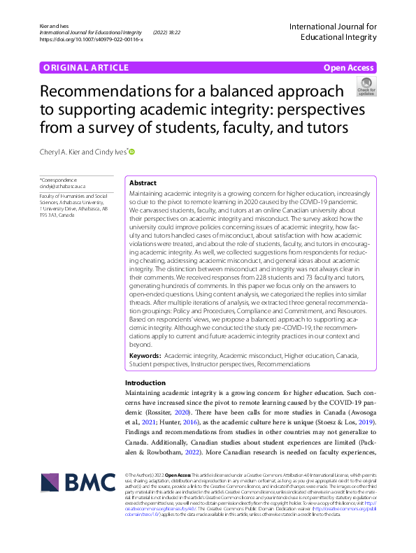 (PDF) Recommendations for a balanced approach to supporting academic ...