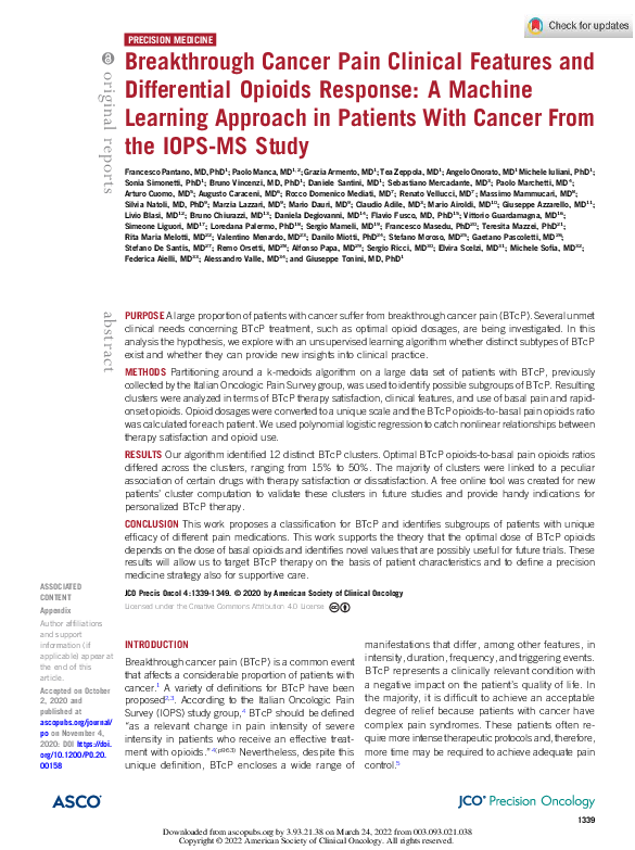 (PDF) Breakthrough cancer pain clinical features and differential ...